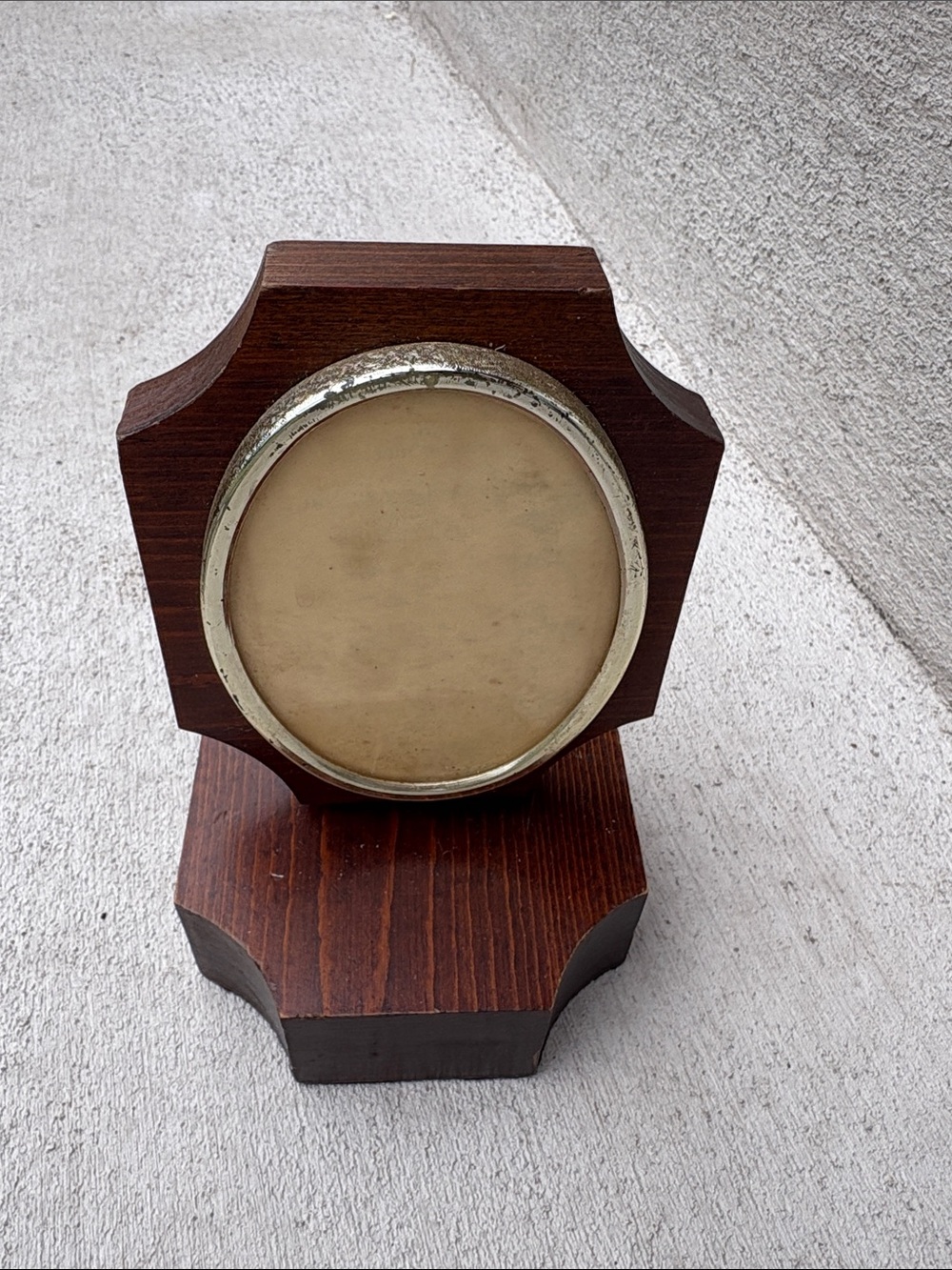 Vintage Rotating Wood Picture Frame Music Box - FOR REPAIR / PARTS - Spins